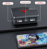 Stuff Certified® Auriculares inalámbricos para juegos - Auriculares con control táctil TWS Bluetooth 5.3 Negro