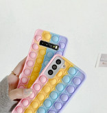 iCoque Coque Samsung Galaxy S20 Pop It - Silicone Bubble Toy Case Anti Stress Cover Rainbow