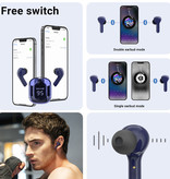 Acefast Bezprzewodowe słuchawki douszne T6 - Słuchawki douszne ze sterowaniem dotykowym TWS Bluetooth 5.0 Niebieskie