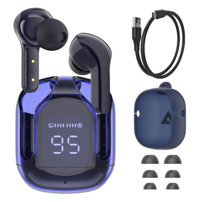 Acefast Bezprzewodowe słuchawki douszne T6 - Słuchawki douszne ze sterowaniem dotykowym TWS Bluetooth 5.0 Niebieskie