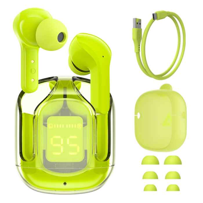 Bezprzewodowe słuchawki douszne T6 - Słuchawki douszne ze sterowaniem dotykowym TWS Bluetooth 5.0 Zielone