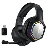 EKSA Casque de jeu sans fil E1000 WT - Casque avec microphone Bluetooth 7.1 Surround Noir