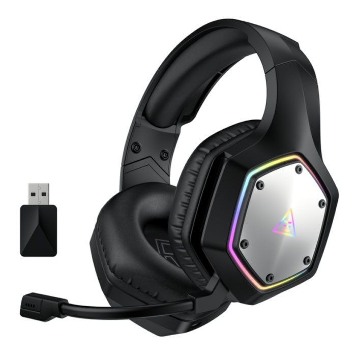 Bezprzewodowy zestaw słuchawkowy do gier E1000 WT — słuchawki z mikrofonem Bluetooth 7.1 Surround, czarny