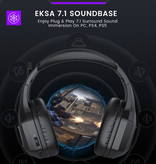 EKSA E1000 WT Draadloze Gaming Headset - Koptelefoon met Microfoon Bluetooth 7.1 Surround Zwart