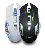 T-WOLF Q-13 Wireless Gaming Mouse - 2.4GHz RGB Optical Ergonomic with DPI Adjustment up to 2400 DPI - Black