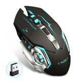 T-WOLF Mouse da gioco wireless Q-13 - RGB ottico da 2,4 GHz ergonomico con regolazione DPI fino a 2400 DPI - nero