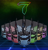 Erilles Souris Gamer Optique Filaire - Ambidextre et Ergonomique avec Réglage DPI jusqu'à 2400 DPI - Noir