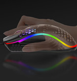 Erilles Ratón óptico para juegos con cable - Ambidiestro y ergonómico con ajuste de DPI hasta 2400 DPI - Negro