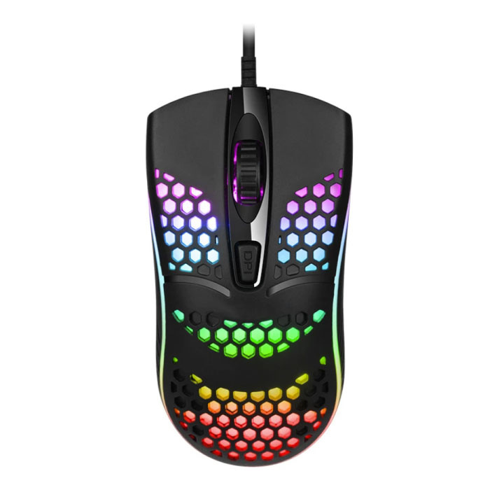 Mouse da gioco ottico cablato - Ambidestro ed ergonomico con regolazione DPI fino a 2400 DPI - Nero