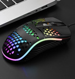 Erilles Mouse da gioco ottico cablato - Ambidestro ed ergonomico con regolazione DPI fino a 2400 DPI - Bianco