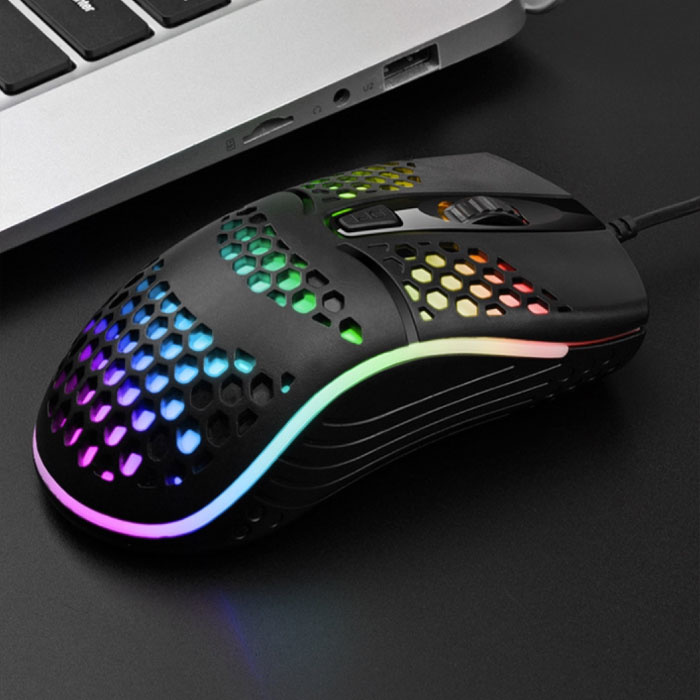 Erilles Souris Gamer Optique Filaire - Ambidextre et Ergonomique avec Réglage DPI jusqu'à 2400 DPI - Blanche