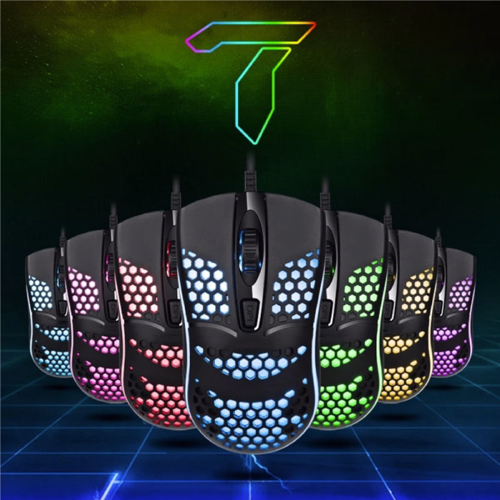 Erilles Souris Gamer Optique Filaire - Ambidextre et Ergonomique avec Réglage DPI jusqu'à 2400 DPI - Blanche