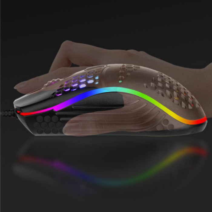 Erilles Souris Gamer Optique Filaire - Ambidextre et Ergonomique avec Réglage DPI jusqu'à 2400 DPI - Blanche