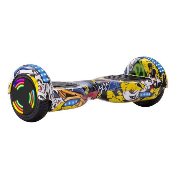 Hoverboard with Bluetooth Speaker and RGB Lighting - 6.5" Tires - 500W Motor - Electric Balance Hover Board Graffiti