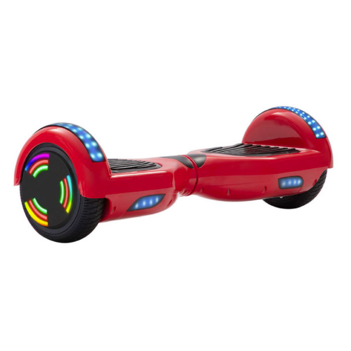 Hoverboard avec haut-parleur Bluetooth et éclairage RVB - Pneus 6,5" - Moteur 500W - Balance électrique Hover Board Rouge