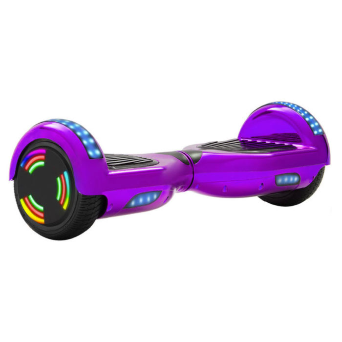 Hoverboard mit Bluetooth-Lautsprecher und RGB-Beleuchtung – 6,5-Zoll-Reifen – 500-W-Motor – Elektro-Balance-Hoverboard Lila