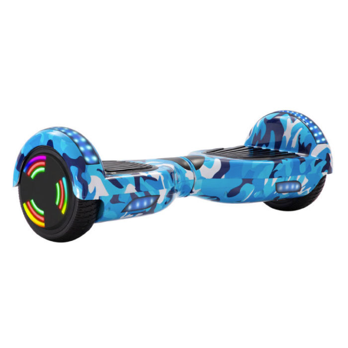 Hoverboard avec haut-parleur Bluetooth et éclairage RVB - Pneus 6,5" - Moteur 500 W - Balance électrique Hover Board Camo Blue