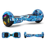 Stuff Certified® Hoverboard avec haut-parleur Bluetooth et éclairage RVB - Pneus 6,5" - Moteur 500 W - Balance électrique Hover Board Camo Blue