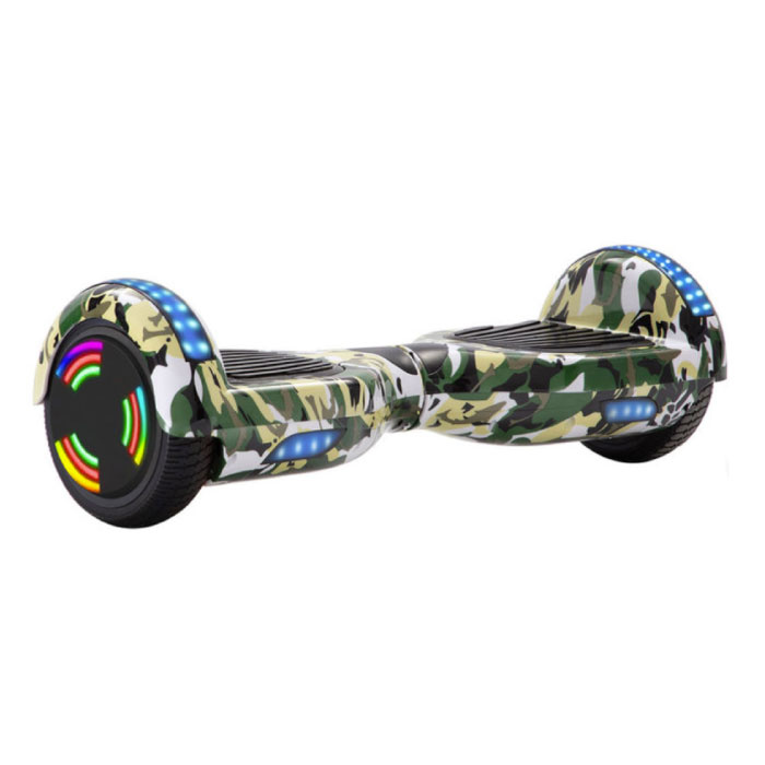 Hoverboard avec haut-parleur Bluetooth et éclairage RVB - Pneus 6,5" - Moteur 500 W - Balance électrique Hover Board Camo