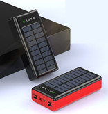 OLOEY Banco de energía solar de 100,000 mAh con 4 puertos y 3 tipos de cable de carga - Linterna incorporada - Cargador de batería de emergencia externo Cargador Sun Black