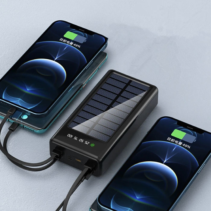 100.000mAh Solar Powerbank met 4 Poorten en 3 Types Oplaadkabel | Stuff ...