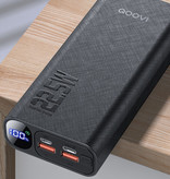 Qoovi 30,000mAh Power Bank with 2 Ports - 22.5W Power Delivery - External Emergency Battery Charger Gray - Copy