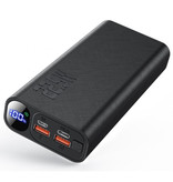 Qoovi 20.000mAh Powerbank met 3 Oplaadpoorten - 20W Power Delivery - Externe Noodaccu Batterij Oplader Zwart