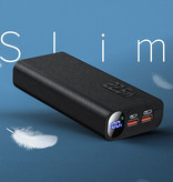 Qoovi Power Bank da 20.000 mAh con 3 porte di ricarica - Erogazione di potenza da 20 W - Caricabatterie esterno di emergenza Bianco