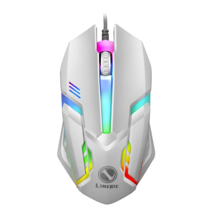 Przewodowa optyczna mysz do gier S1 — oburęczna i ergonomiczna z rozdzielczością 1200 DPI — biała