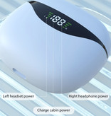 LZQLY Bezprzewodowe słuchawki douszne JS12 Air Pro - Słuchawki douszne ze sterowaniem dotykowym TWS Bluetooth 5.1 Białe