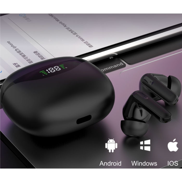 LZQLY Auricolari wireless JS12 Air Pro - Auricolari touch control TWS Bluetooth 5.1 bianchi