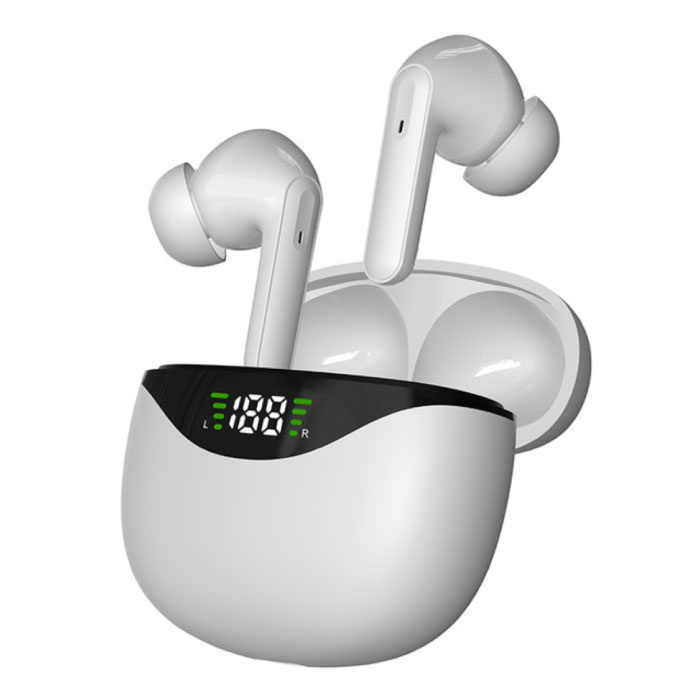 Écouteurs sans fil JS12 Air Pro - Écouteurs à commande tactile TWS Bluetooth 5.1 Blanc