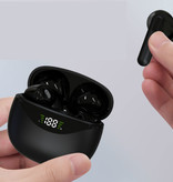 LZQLY Bezprzewodowe słuchawki douszne JS12 Air Pro - Słuchawki douszne ze sterowaniem dotykowym TWS Bluetooth 5.1 Różowe