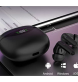 LZQLY Bezprzewodowe słuchawki douszne JS12 Air Pro - Słuchawki douszne ze sterowaniem dotykowym TWS Bluetooth 5.1 Różowe