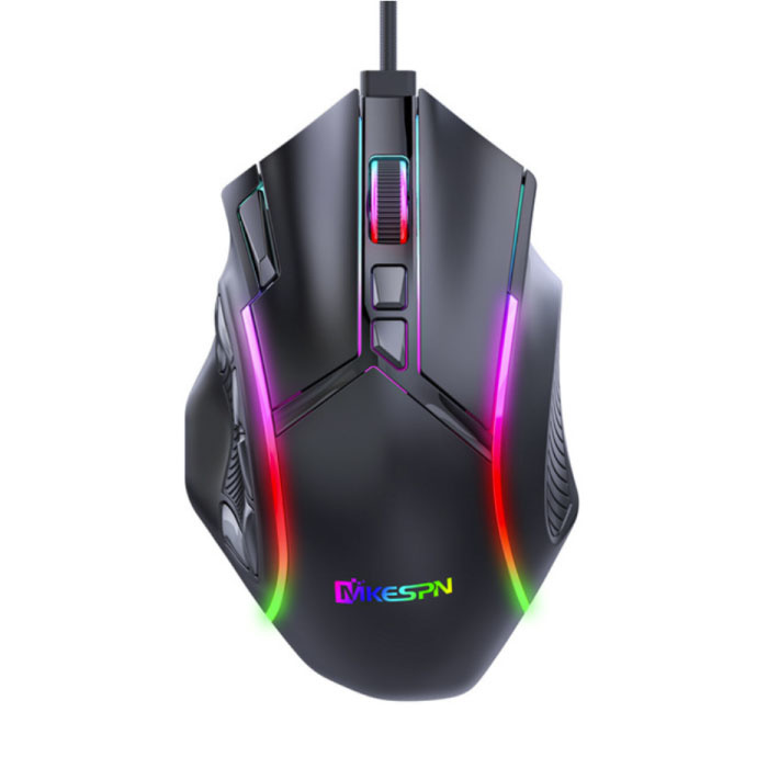 X15 Optical Gaming Mouse Wired - 12 Buttons with Macros - RGB Colors - Right Handed with DPI Adjustment up to 12800 DPI - Black