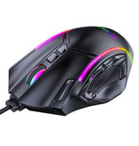 MKESPN Optyczna mysz do gier X15 Przewodowa - Przyciski 12 z makrami - Kolory RGB - Praworęczna z regulacją DPI do 12800 DPI - Czarna