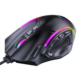 MKESPN X15 Souris Gamer Optique Filaire - 12 Boutons avec Macros - Couleurs RVB - Droitier avec Réglage DPI jusqu'à 12800 DPI - Noir