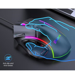 MKESPN X15 Souris Gamer Optique Filaire - 12 Boutons avec Macros - Couleurs RVB - Droitier avec Réglage DPI jusqu'à 12800 DPI - Noir