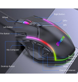 MKESPN X15 Optische Gaming Muis Bedraad - 12 Knoppen met Macro's - RGB Kleuren - Rechtshandig met DPI Aanpassing tot 12800 DPI - Zwart