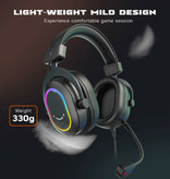 Fifine RGB Gaming Headset – Für PS4/XBOX/Switch/PC 7.1 Surround Sound – Kopfhörer Kopfhörer mit Mikrofon Schwarz