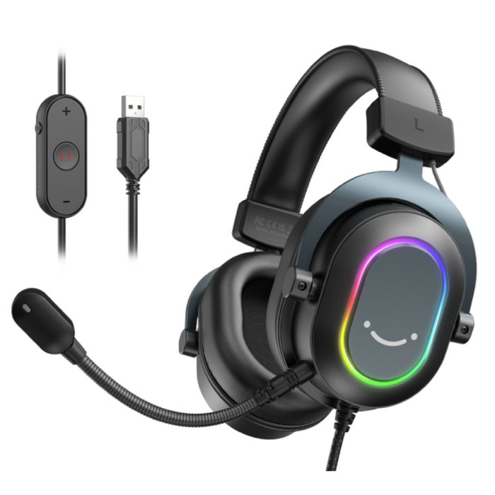 RGB Gaming Headset – Für PS4/XBOX/Switch/PC 7.1 Surround Sound – Kopfhörer Kopfhörer mit Mikrofon Schwarz