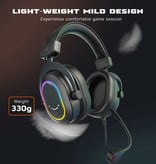 Fifine RGB Gaming Headset - For PS4/XBOX/Switch/PC 7.1 Surround Sound - Headphones Headphones with Microphone White