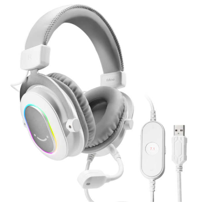 Auriculares para juegos RGB - Para PS4/XBOX/Switch/PC Sonido envolvente 7.1 - Auriculares Auriculares con micrófono Blanco