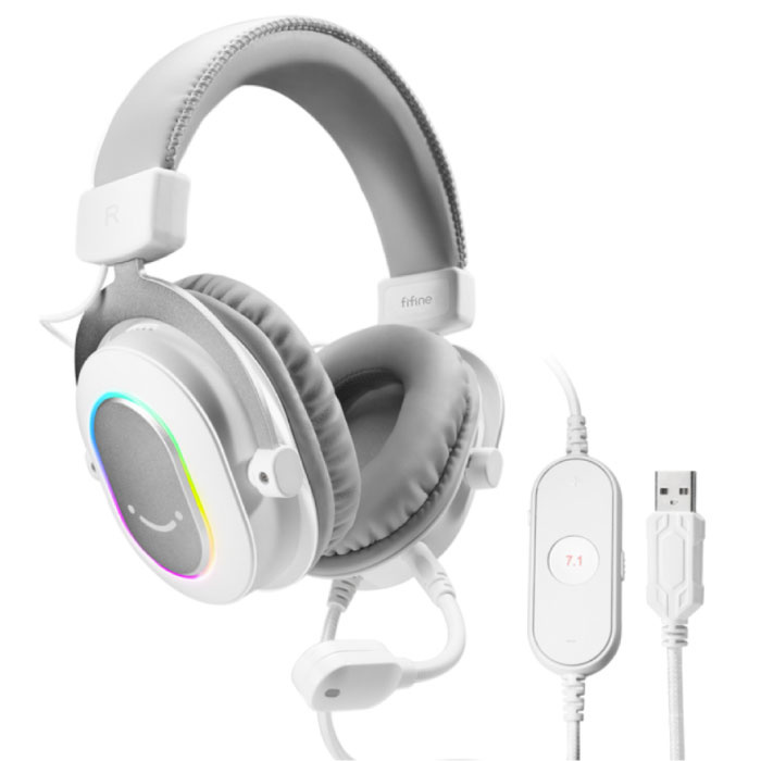 Casque Gaming RVB - Pour PS4/XBOX/Switch/PC Son Surround 7.1 - Casque Casque avec Microphone Blanc