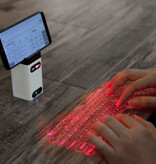 LEING FST M1 Laser Keyboard - Portable Mini Virtual Keyboard LED Projection Wireless - Compatible with PC, Laptop and Smartphone - White