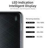 Essager Power Bank 10.000 mAh mit 2 Ladeanschlüssen – 20 W PD Externes Batterieladegerät Schwarz