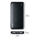 Essager Power Bank 10,000mAh with 2 Charging Ports - 20W PD External Battery Charger Black