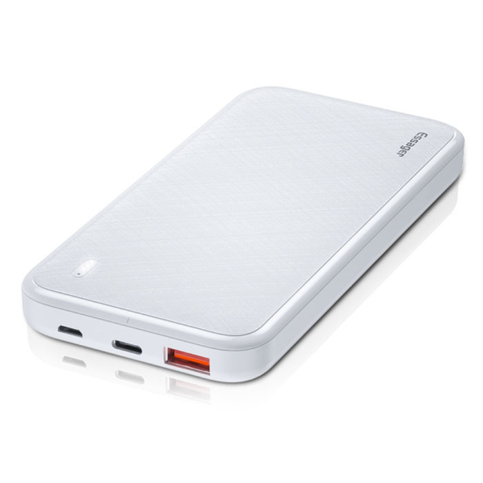 Powerbank 10 000 mAh z 2 portami ładowania — zewnętrzna ładowarka PD 20 W, biała