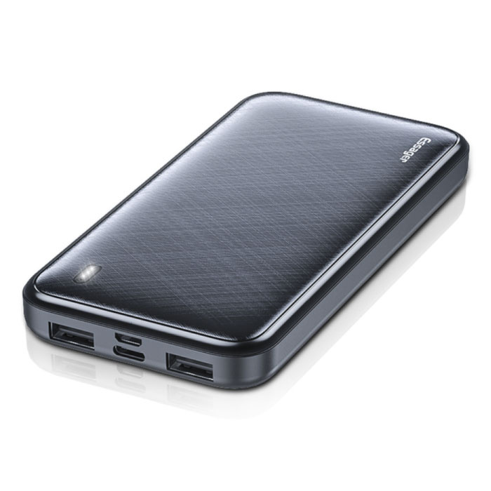 Power Bank 10,000mAh with 2 Charging Ports - 2.1A External Battery Charger Black