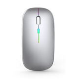 WMGW Mouse wireless RGB - 2,4 GHz / 1600 DPI / Ottico / Ergonomico / Ambidestro - Bianco